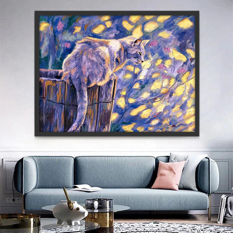 Olieverfschilderij Stijl Kat Schilderen op Nummers