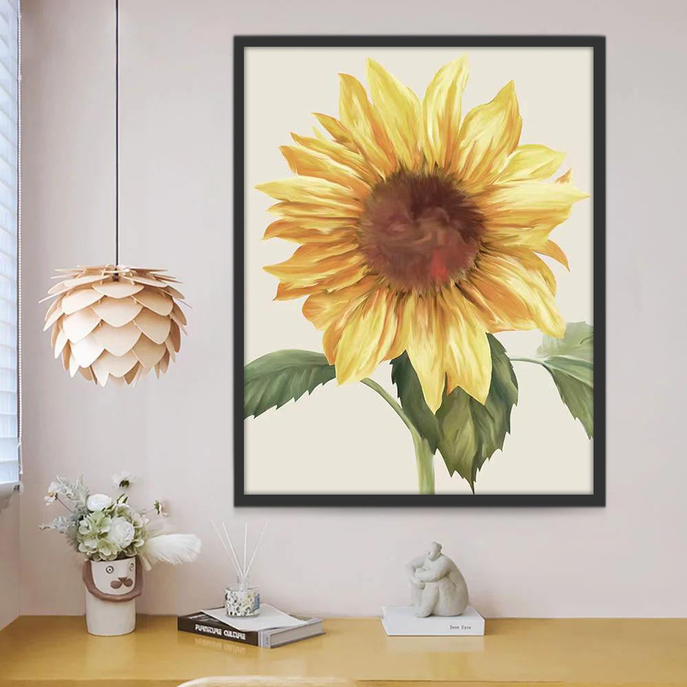 Olieverfstijl Een zonnebloem Schilderen op Nummers