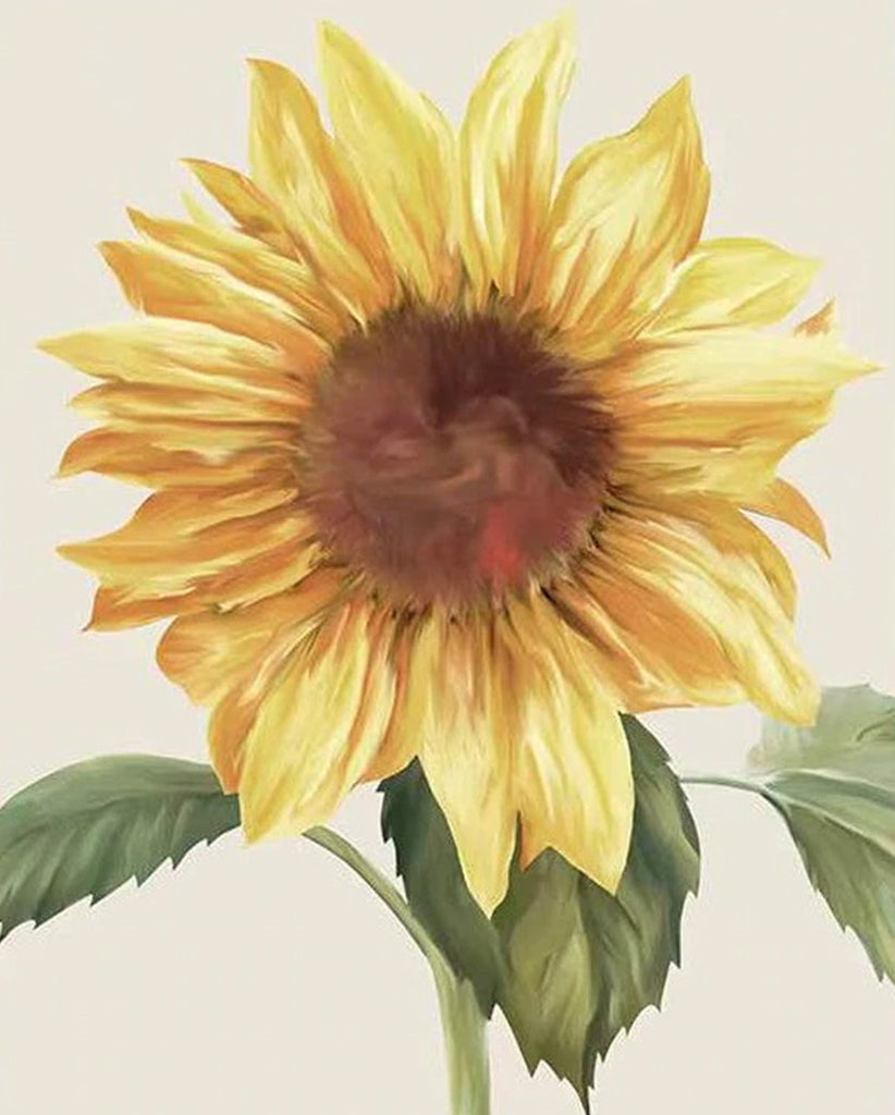 Olieverfstijl Een zonnebloem Schilderen op Nummers