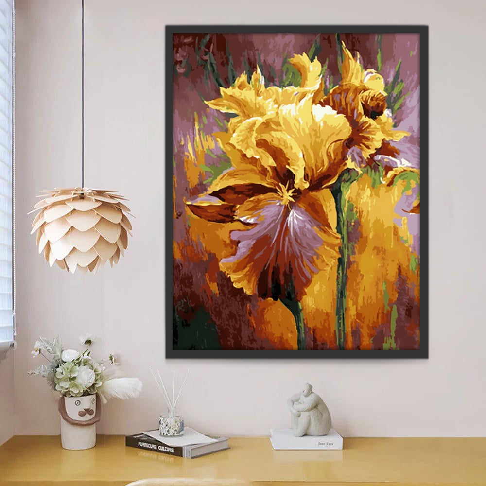 Olieverfstijl Gele bloemen Schilderen op Nummers