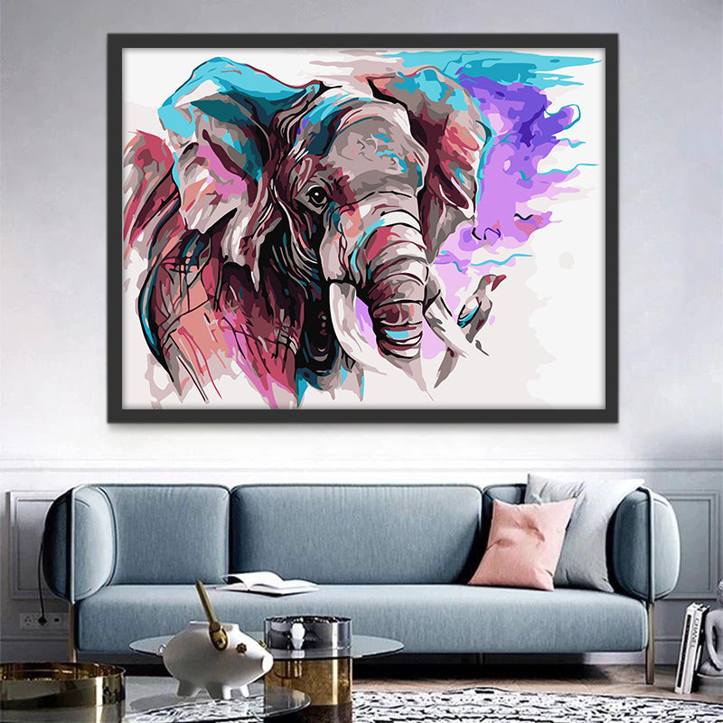 Olifant Blauw-paars Pigment Schilderen op Nummers