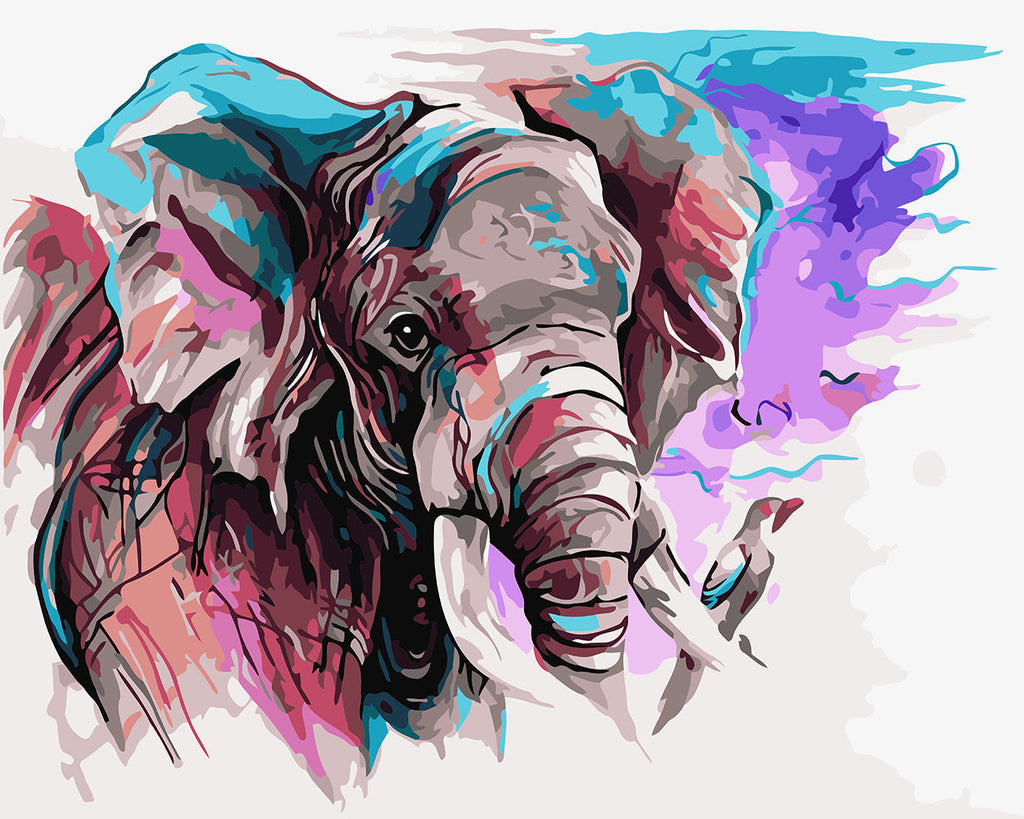 Olifant Blauw-paars Pigment Schilderen op Nummers