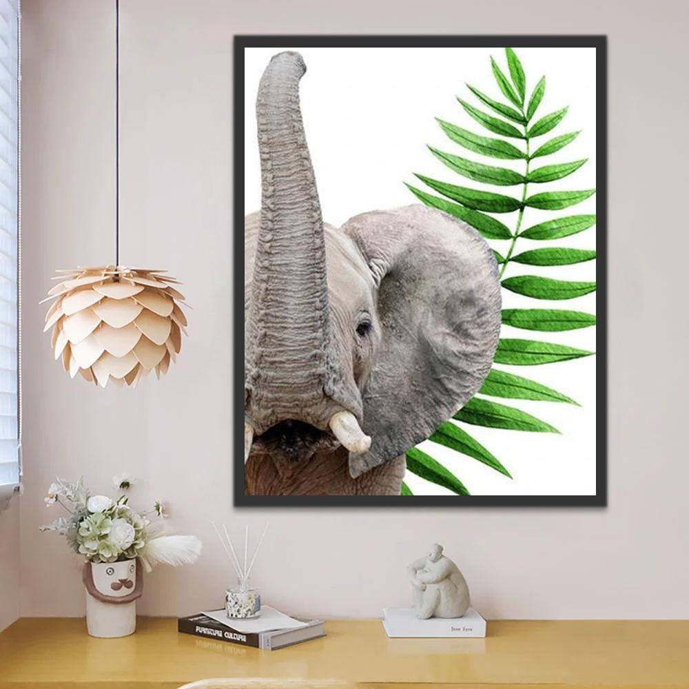 Olifant en Bladeren Schilderen op Nummers