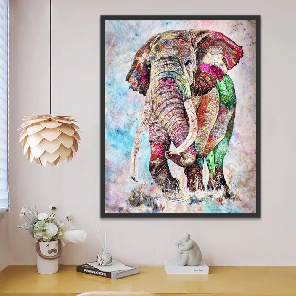 Olifant en Graffiti Schilderen op Nummers
