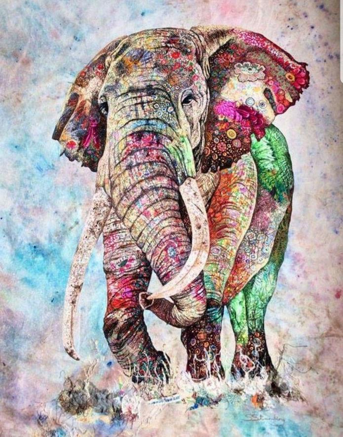 Olifant en Graffiti Schilderen op Nummers
