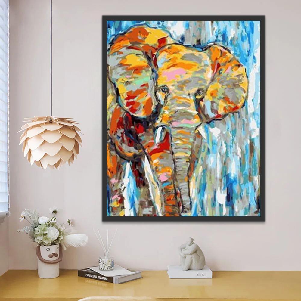 Olifant in Aquarelstijl Schilderen op Nummers