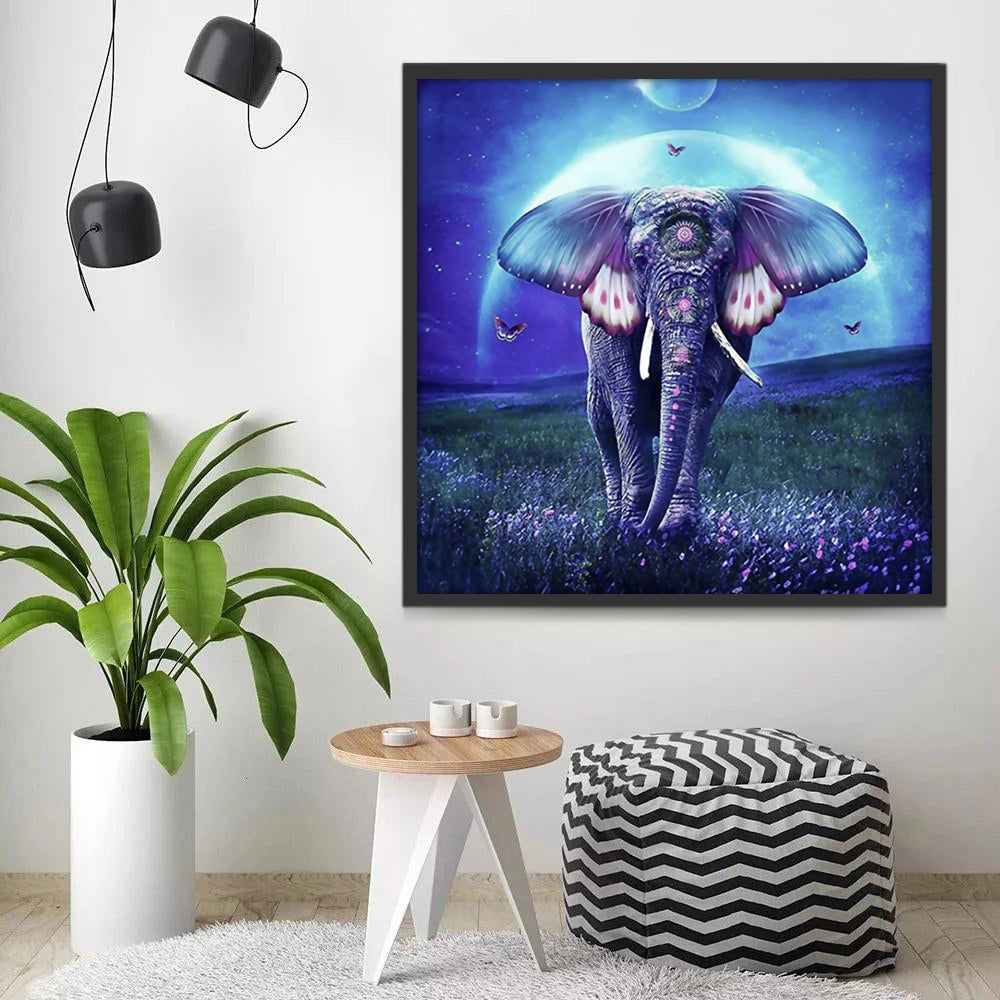 Olifant met Vlindervleugels en Maan Schilderen op Nummers