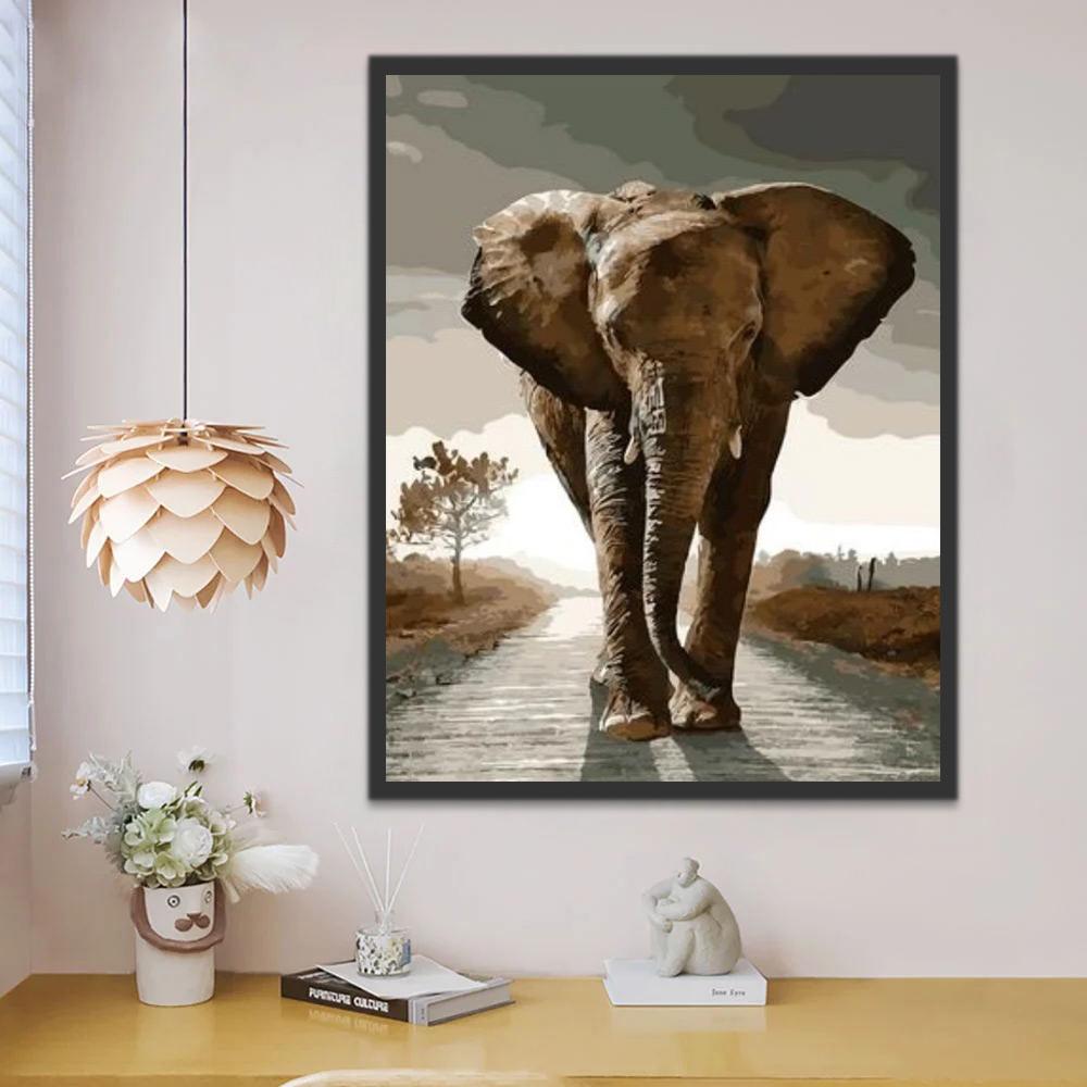 Olifant op de Weg Schilderen op Nummers