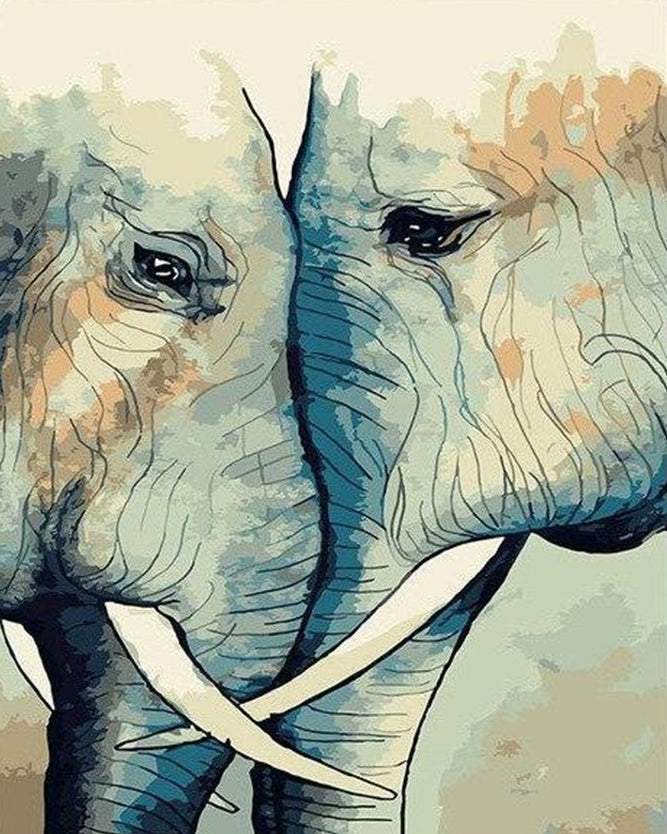 Olifant Paar Schilderen op Nummers