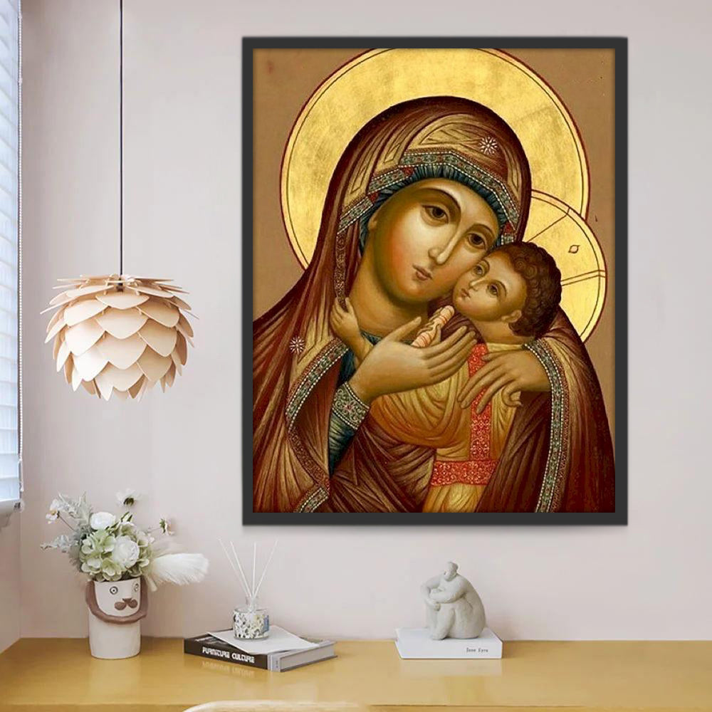Onze Lieve Vrouw en Jezus Christendom Schilderen op Nummers