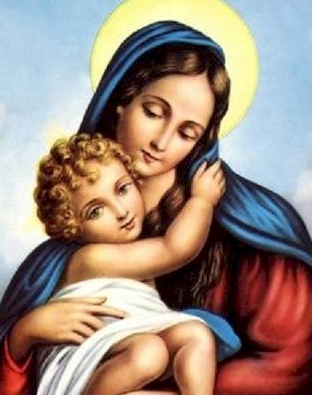 Onze-Lieve-Vrouw van Liefde en haar Kind Christendom Schilderen op Nummers