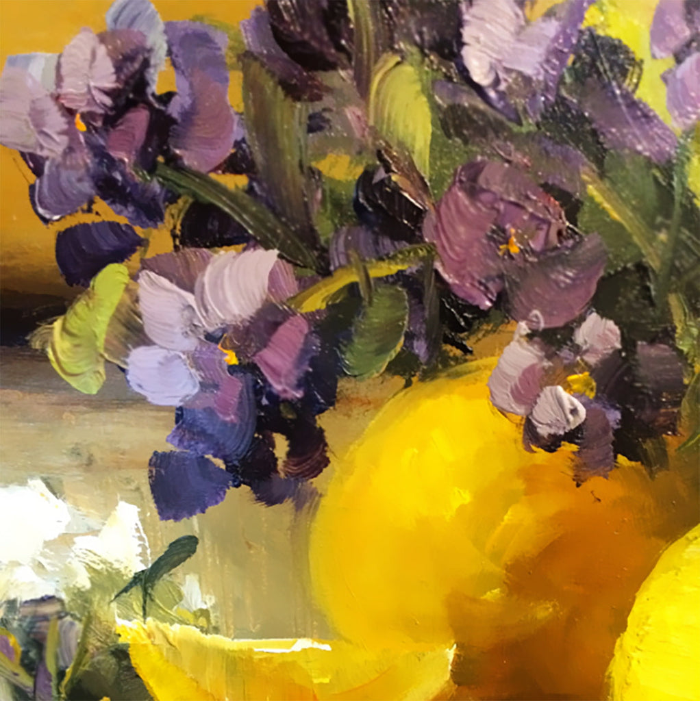 Oranje en paarse bloemen Schilderen op Nummers