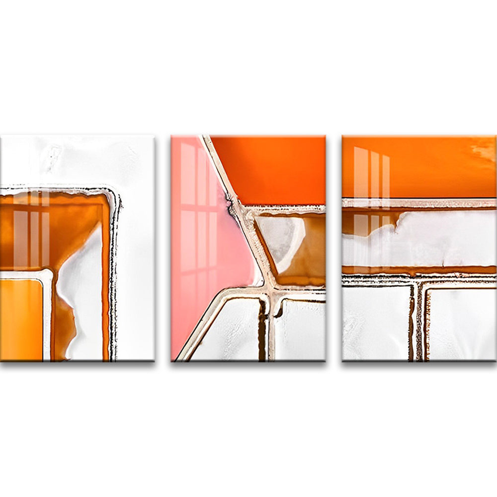 Oranje Minimalistisch Schilderij 3 Platen Schilderen op Nummers