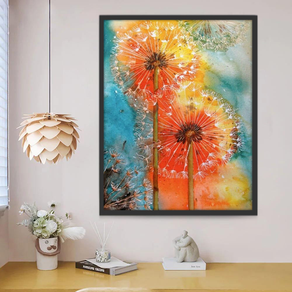 Oranje Paardenbloemen Schilderen op Nummers