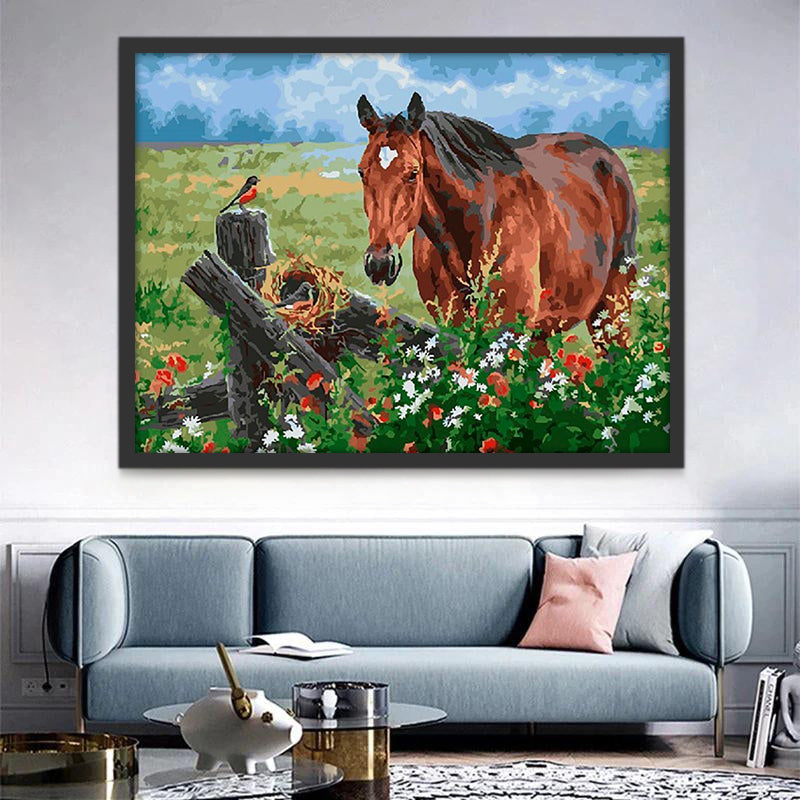 Paard en Vogel Schilderen op Nummers