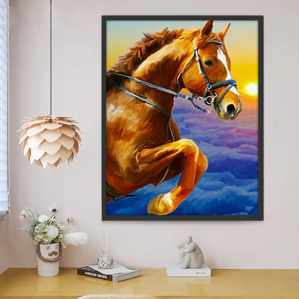 Paard en Zonsondergang Schilderen op Nummers