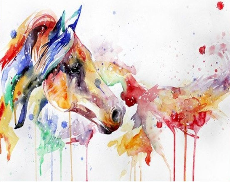 Paard in Aquarelstijl Schilderen op Nummers