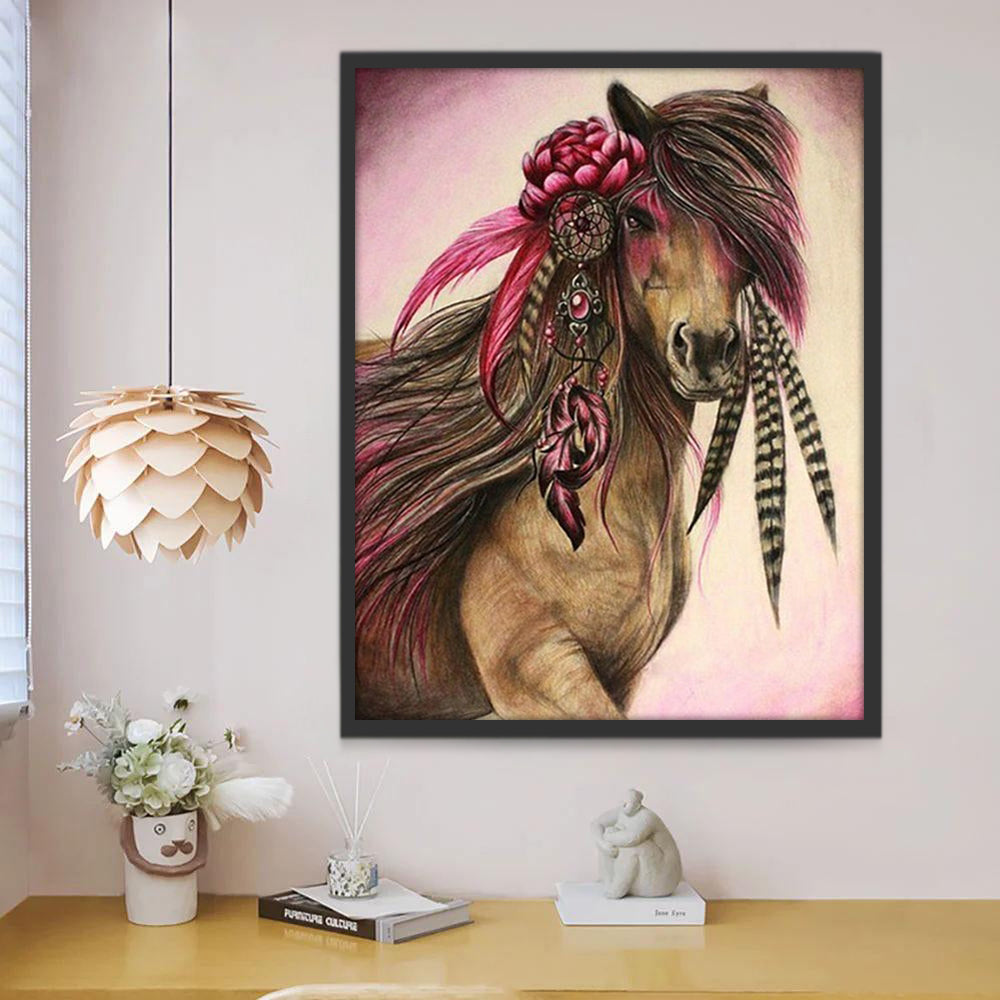 Paard met Bloemdecoratie Schilderen op Nummers
