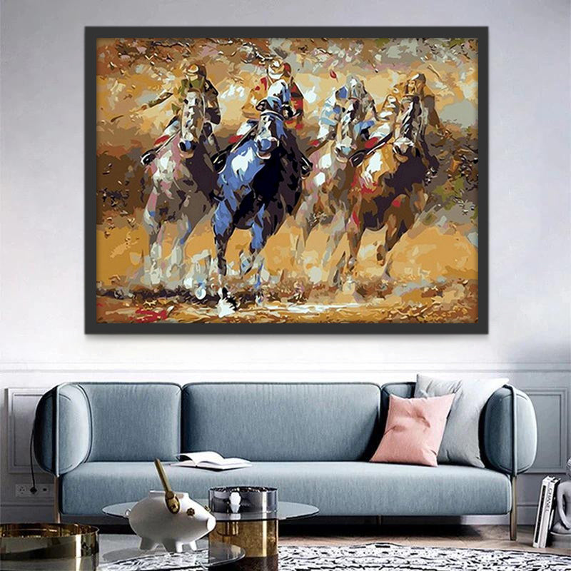 Paarden en Ruiters Schilderen op Nummers
