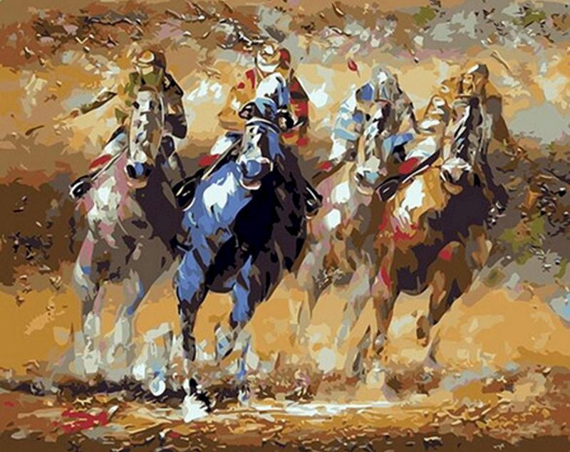 Paarden en Ruiters Schilderen op Nummers