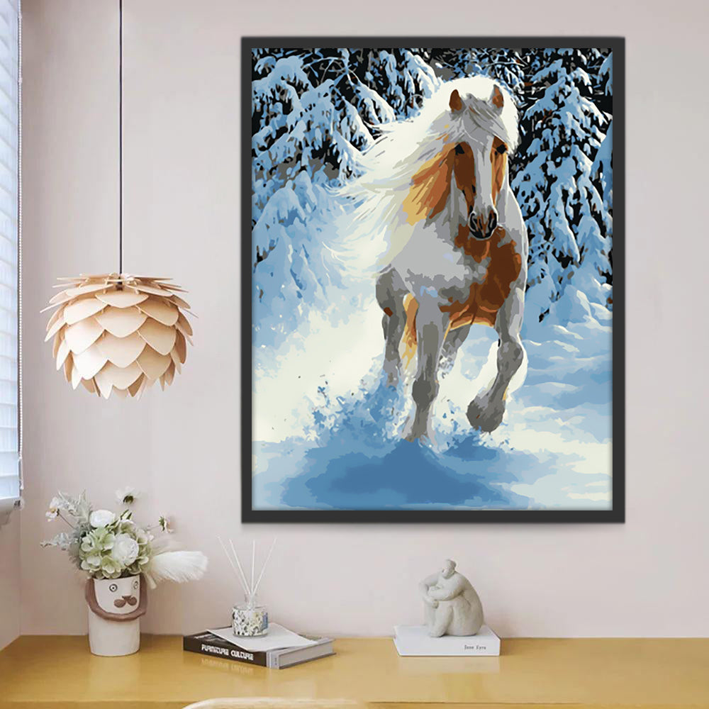 Paarden Lopen in de Sneeuw Schilderen op Nummers