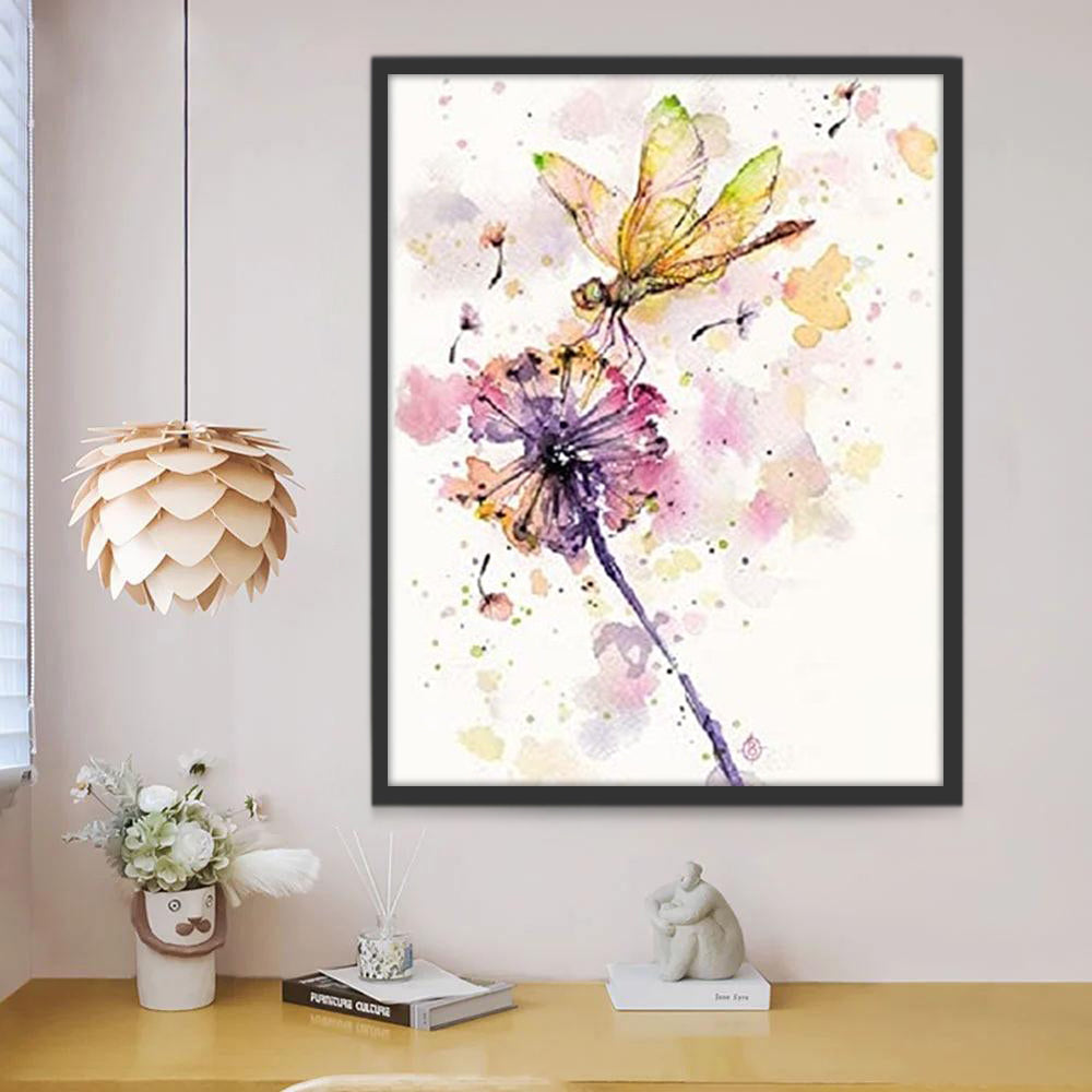 Paardenbloem en Libelle Schilderen op Nummers