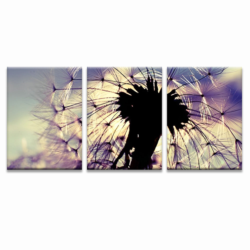 Paardenbloem Silhouet 3 Platen Schilderen op Nummers