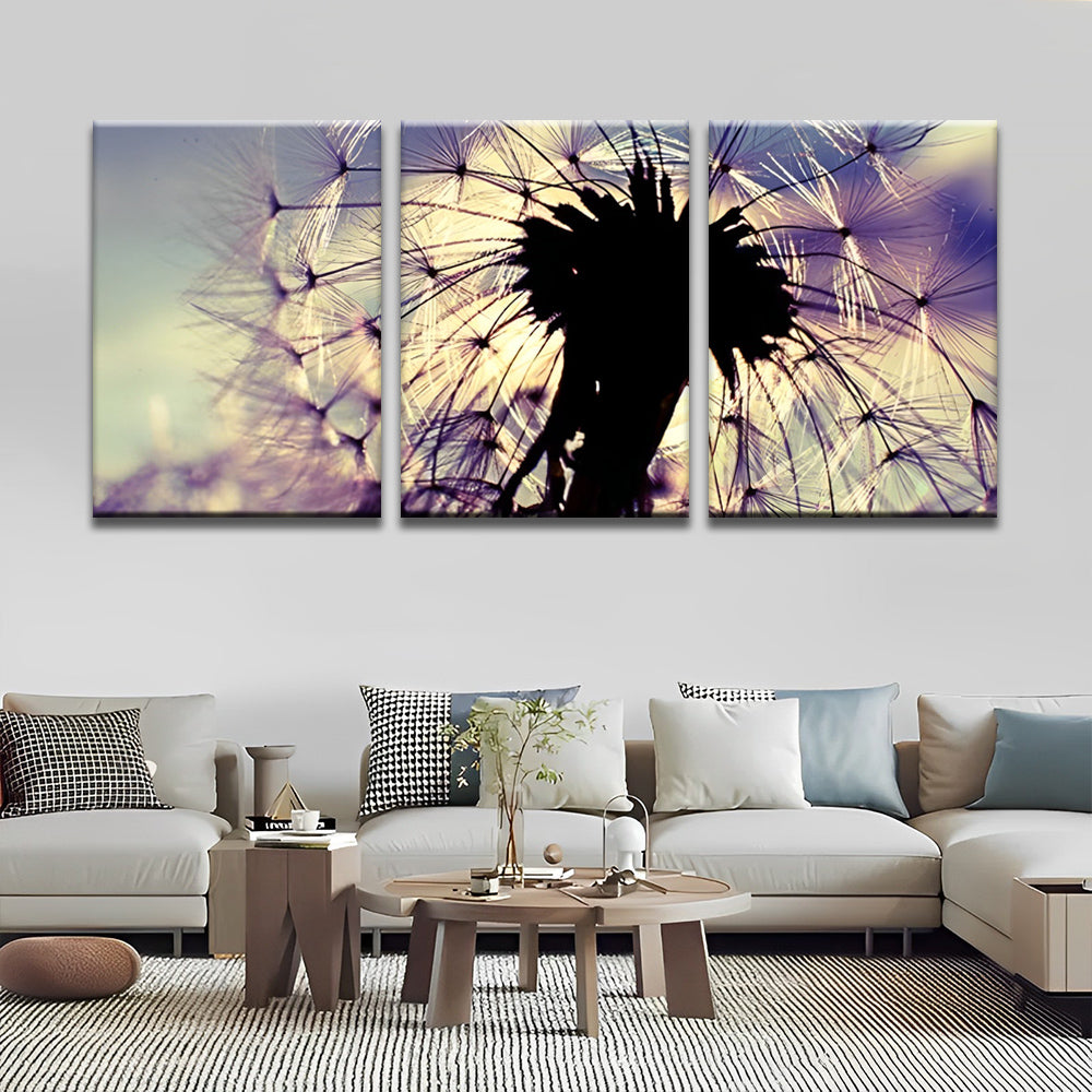 Paardenbloem Silhouet 3 Platen Schilderen op Nummers