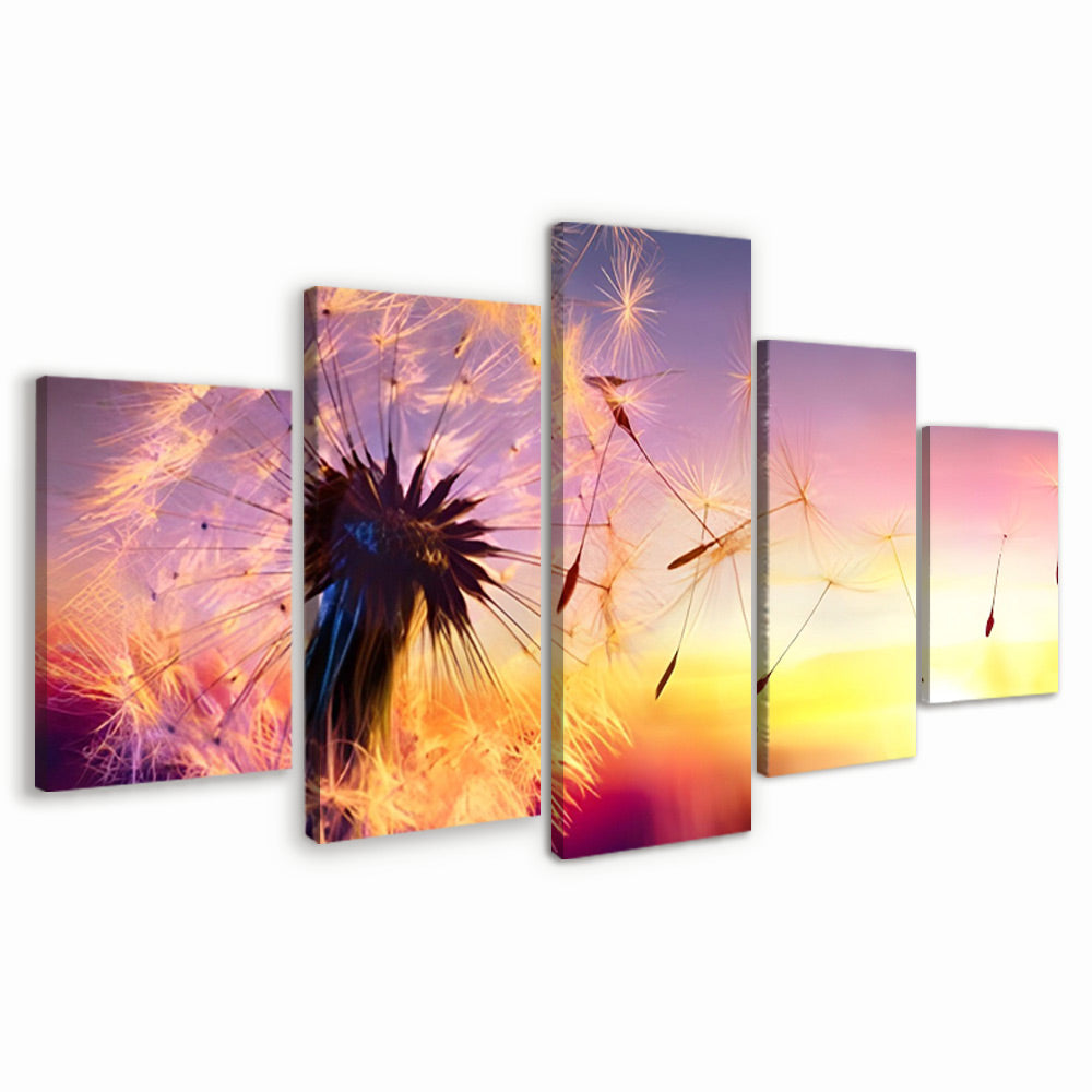 Paardenbloemen in de Zon 5 Platen Schilderen op Nummers