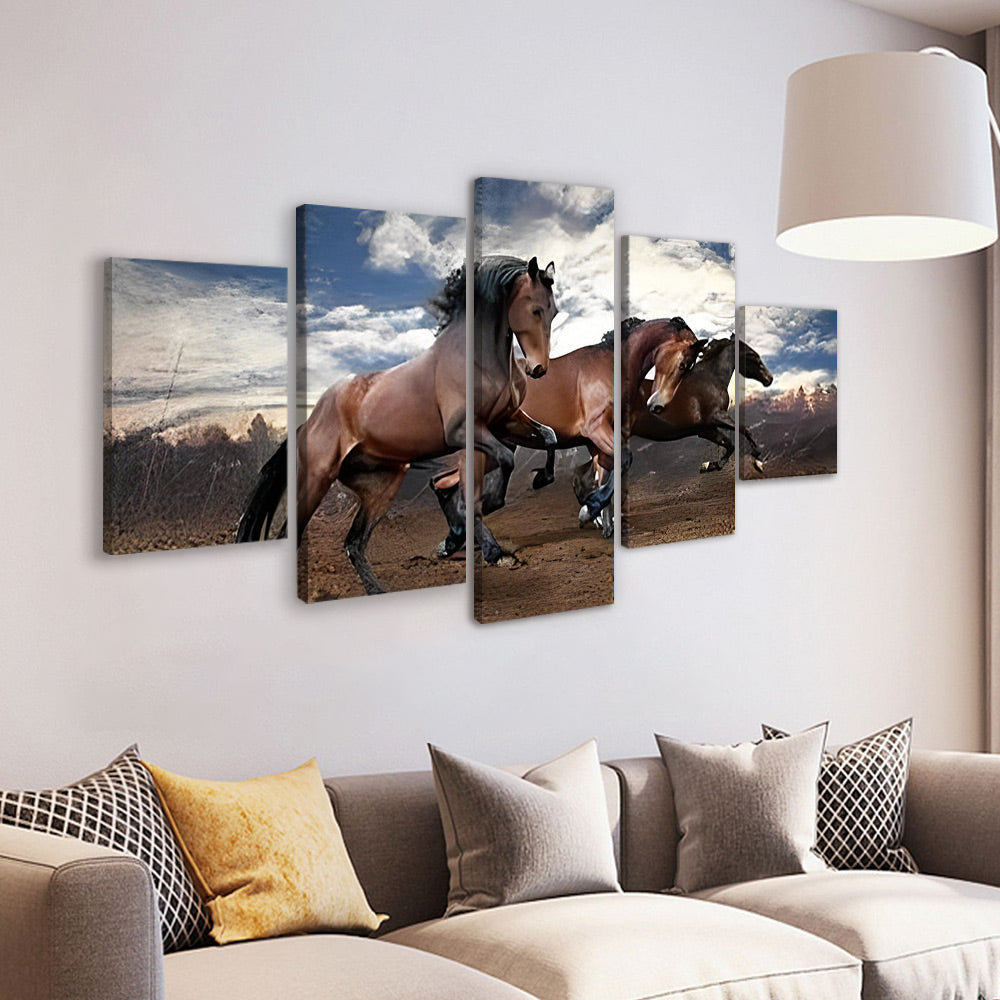 Paardenrennen 5 Platen Schilderen op Nummers