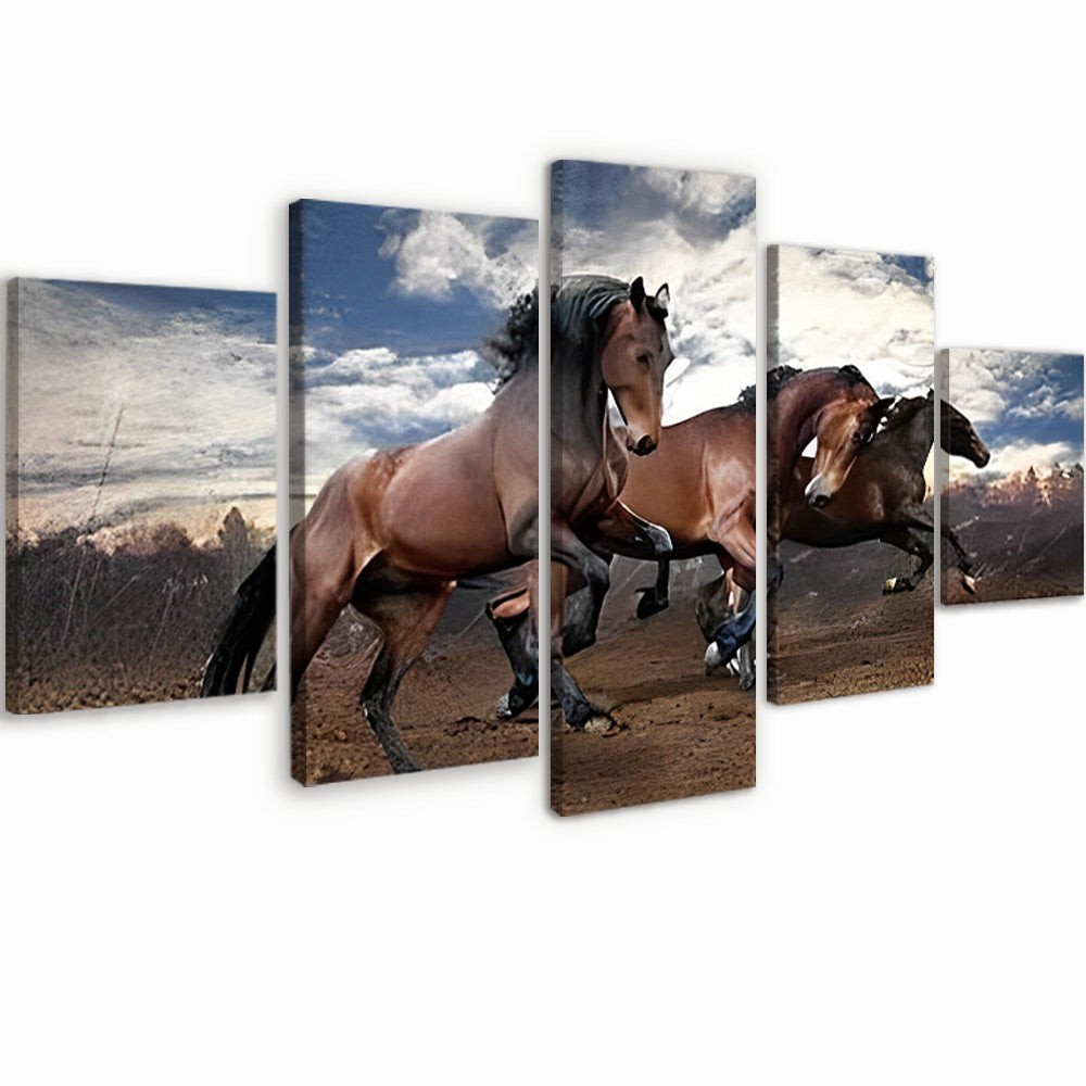 Paardenrennen 5 Platen Schilderen op Nummers