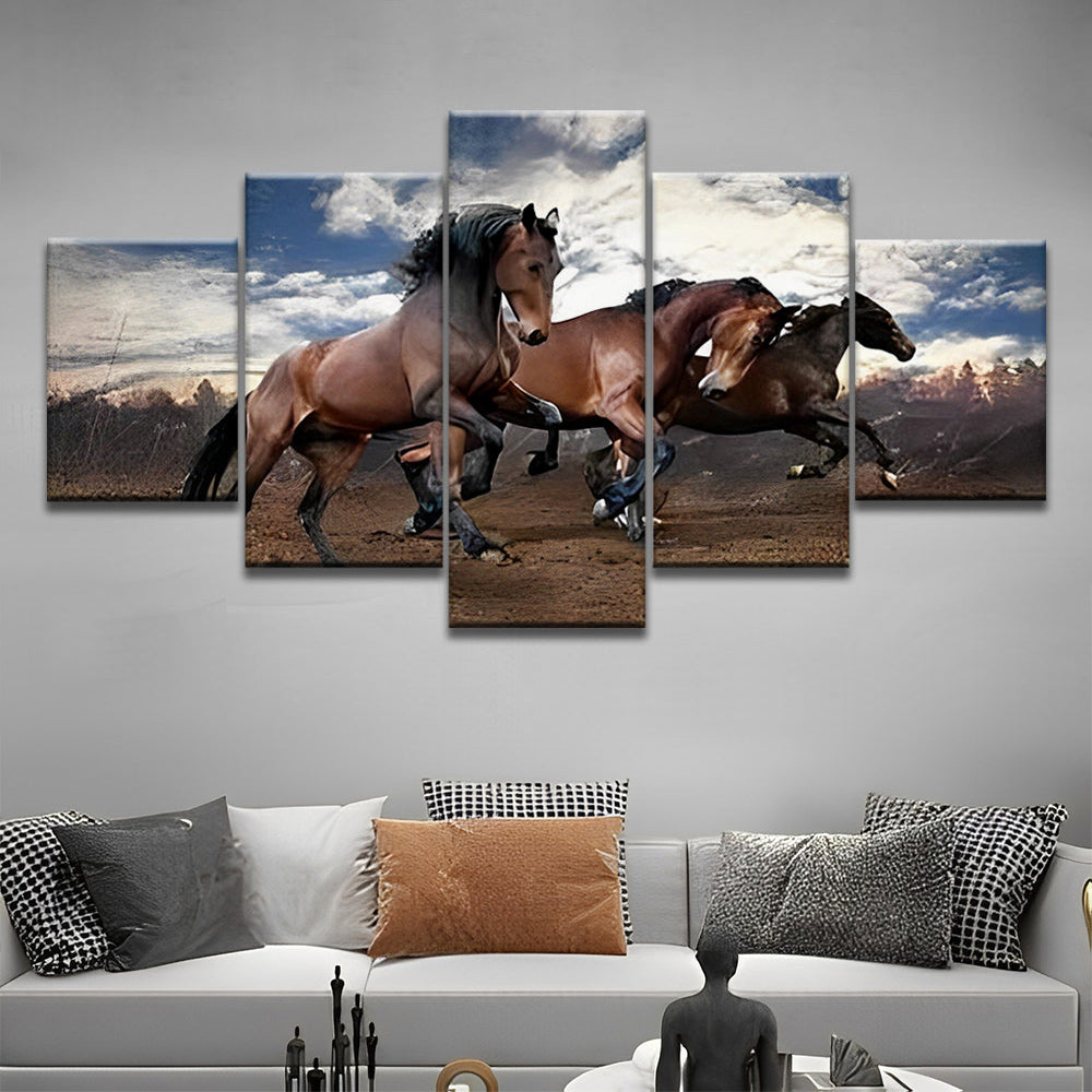 Paardenrennen 5 Platen Schilderen op Nummers