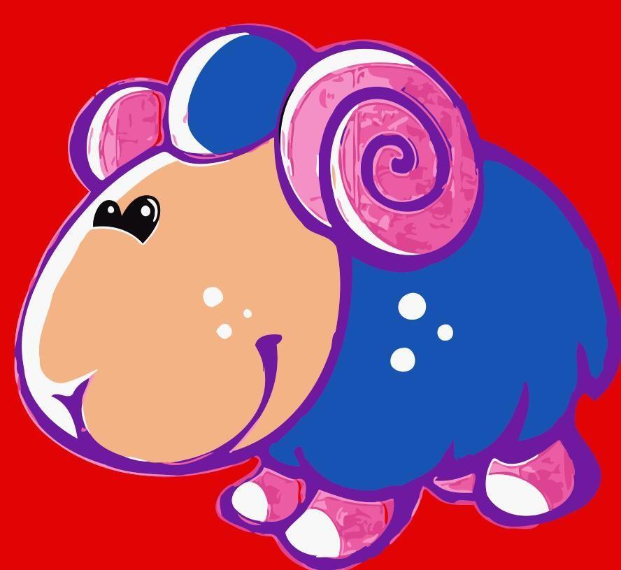 Paars Cartoon Schaap Schilderen op Nummers Kinderen