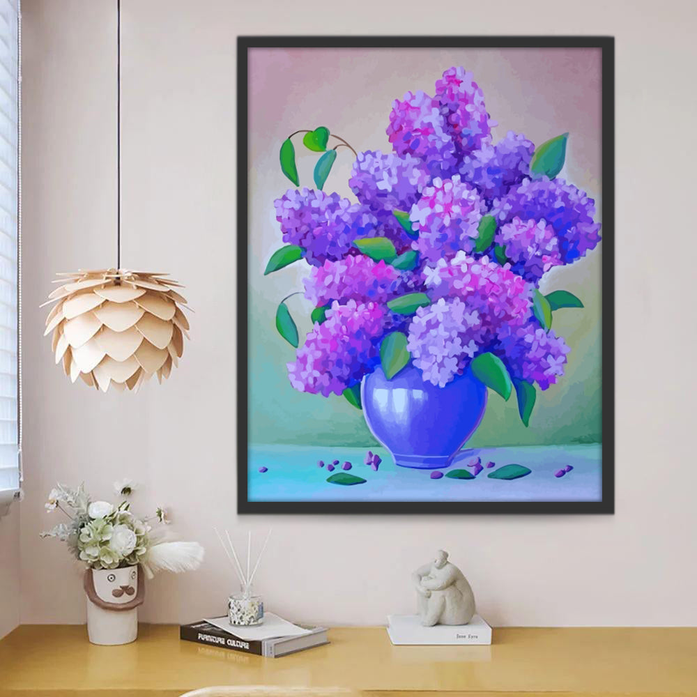 Paarse Bloemen in Paarse Vaas Schilderen op Nummers
