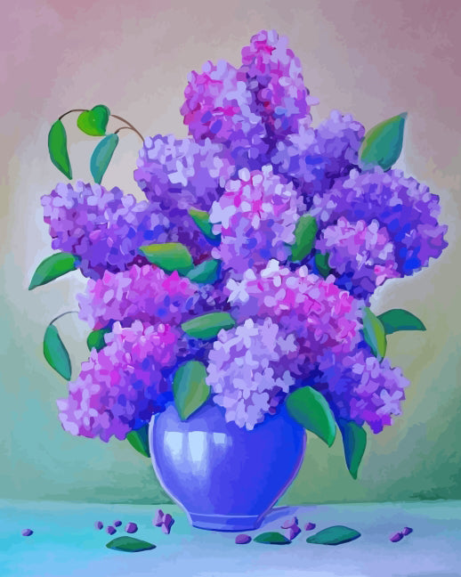 Paarse Bloemen in Paarse Vaas Schilderen op Nummers