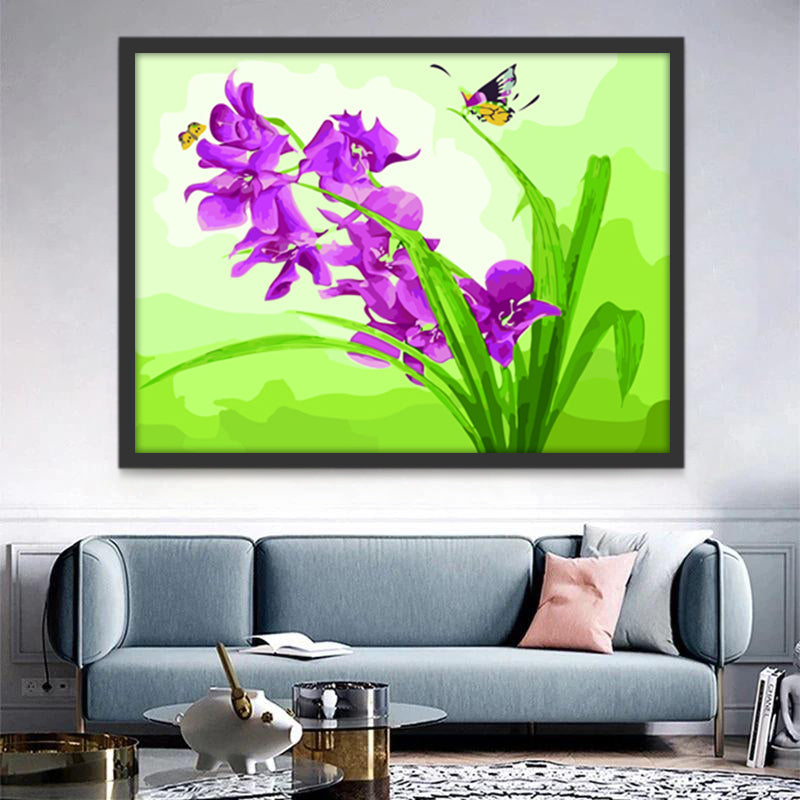 Paarse Phalaenopsis en Vlinder Schilderen op Nummers