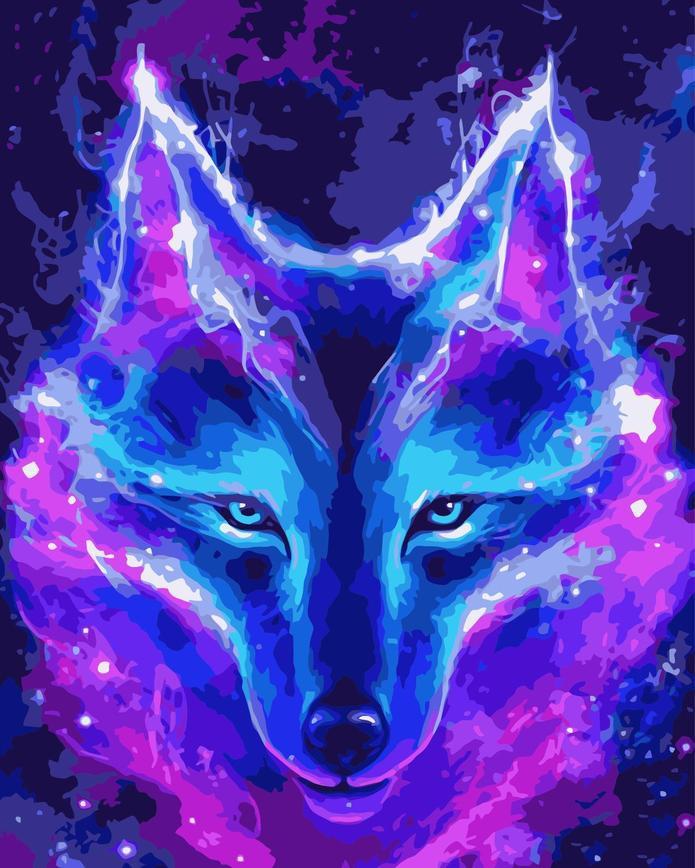 Paarse Wolf Schilderen op Nummers