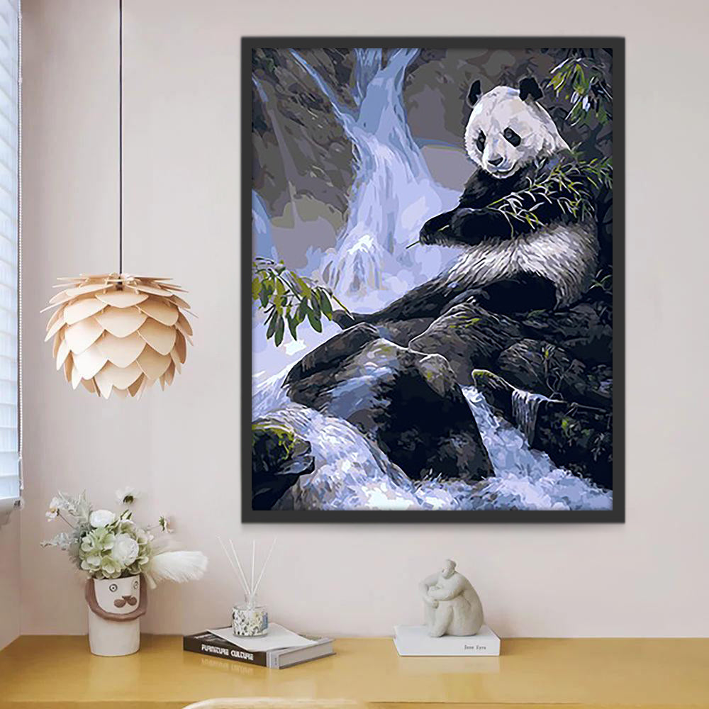 Panda aan het Water Schilderen op Nummers