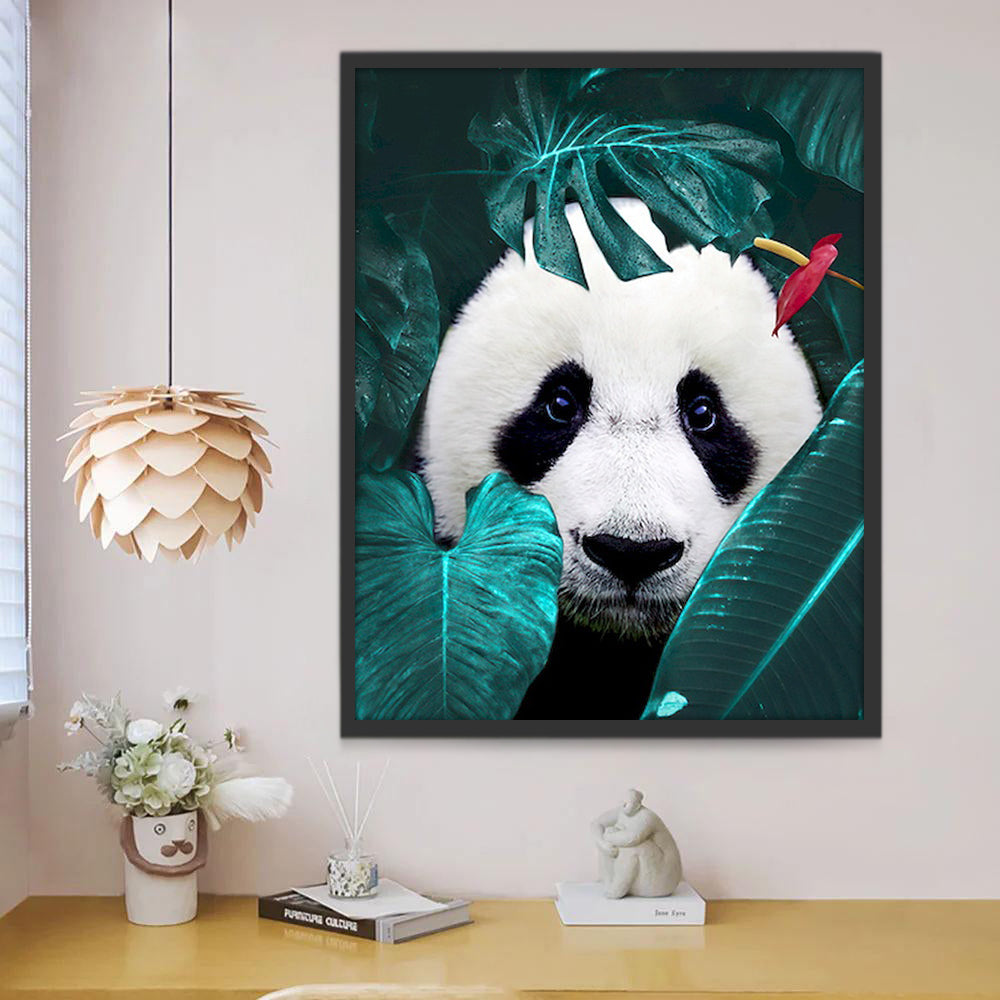 Panda en Bladeren Schilderen op Nummers