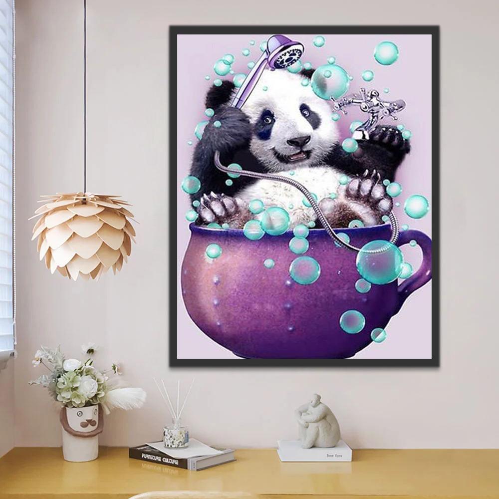 Panda in Bad Schilderen op Nummers