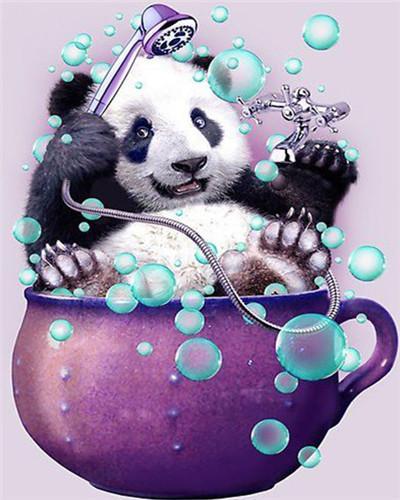 Panda in Bad Schilderen op Nummers