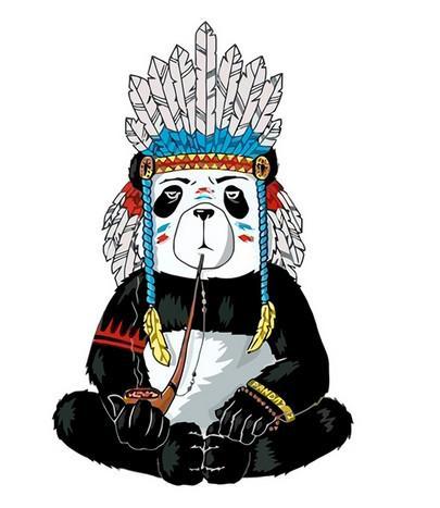 Panda met Gevederde Hoed Schilderen op Nummers
