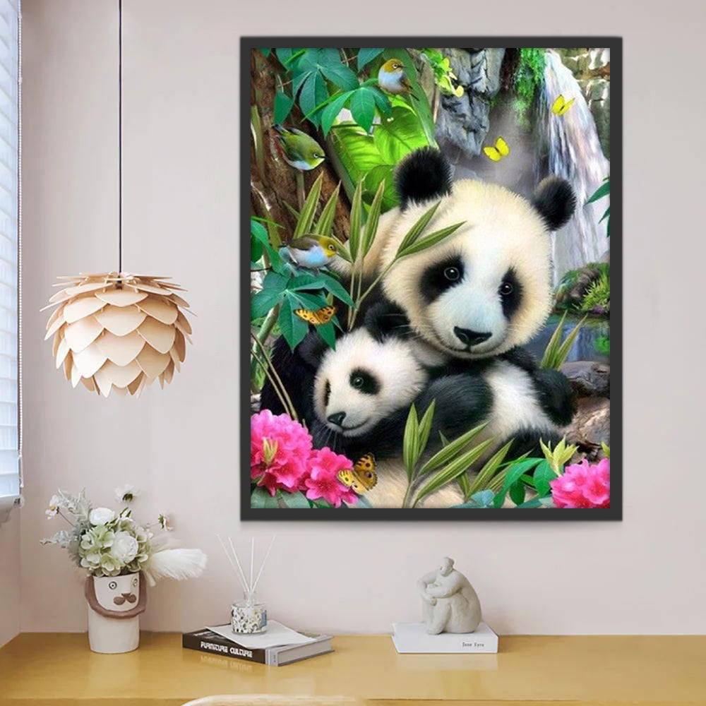 Panda Moeder en Kind Schilderen op Nummers