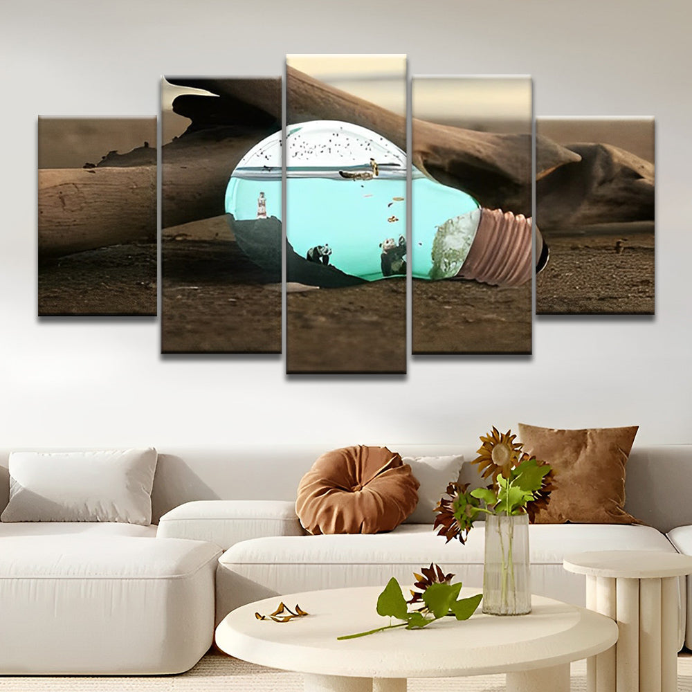 Panda's in de Lamp 5 Platen Schilderen op Nummers