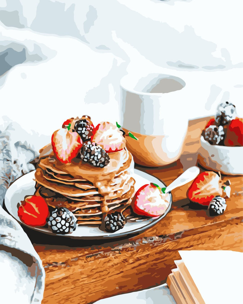 Pannenkoeken met Seizoensfruit Schilderen op Nummers