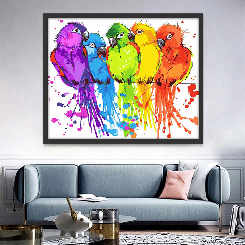 Papegaaien in Aquarelstijl Schilderen op Nummers