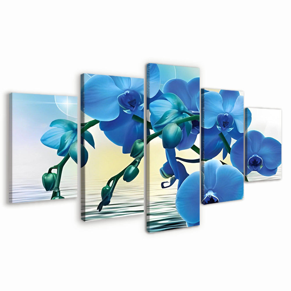 Phalaenopsis in Water 5 Platen Schilderen op Nummers