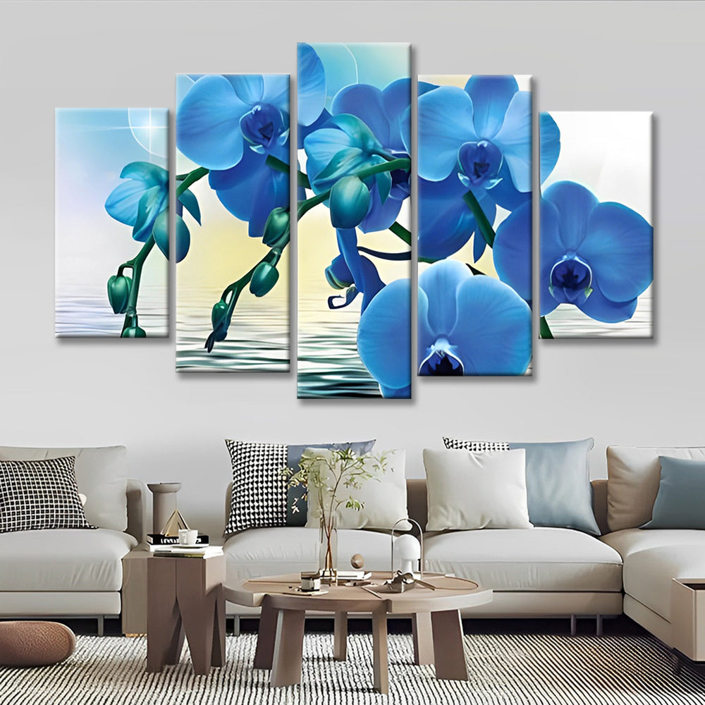 Phalaenopsis in Water 5 Platen Schilderen op Nummers