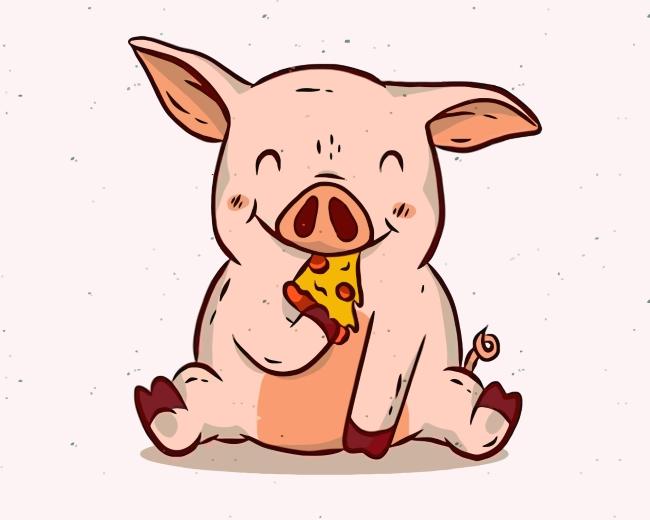 Pizza Etende Varken Schilderen op Nummers Kinderen