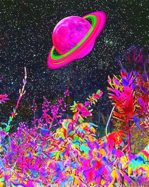 Planeet en Felgekleurde Planten Schilderen op Nummers